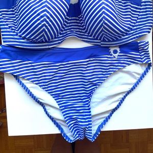 FREYA blue and white striped bikini bottom